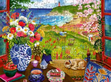 Preview: 100 Teile Ravensburger Puzzle Feel & Well Blick aus dem Fenster 12001732