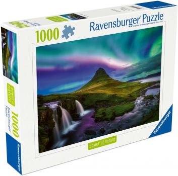 Preview: 1000 Teile Ravensburger Puzzle Nordlichter über Kirkjufell 12001744