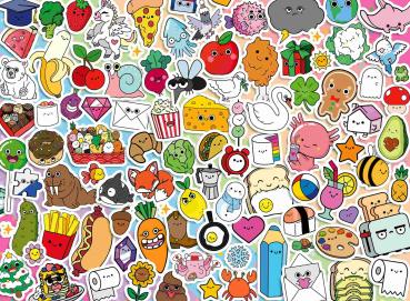 Preview: 500 Teile Ravensburger Puzzle Niedliches Kawaii Chaos 12001796