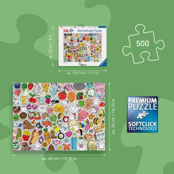 Preview: 500 Teile Ravensburger Puzzle Niedliches Kawaii Chaos 12001796