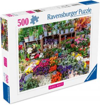 Preview: 500 Teile Ravensburger Puzzle Blumenmarkt, Frankreich 12001815