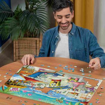Preview: 1000 Teile Ravensburger Puzzle SpongeBob Schwammkopf Beach Fun at the Goo Lagoon 12001822