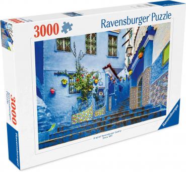 Preview: 3000 Teile Ravensburger Puzzle Marokko in Blau 12001893