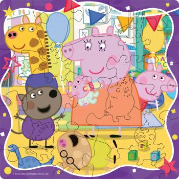 Preview: 22 Teile Ravensburger Kinder Holz Puzzle Wooden Peppa Pig Freundschaftsparty + 5 Figuren 12004082
