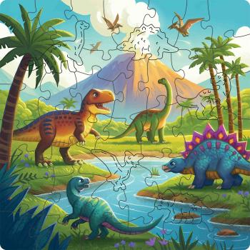 44 Teile Ravensburger Kinder Holz Puzzle Wooden Dinosaurier Welt + 5 Figuren 12004084