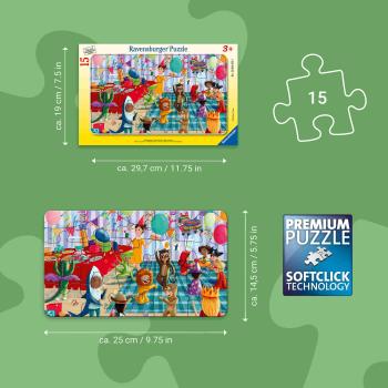 Preview: 15 Teile Ravensburger Kinder Rahmen Puzzle Kostümparty 12004250