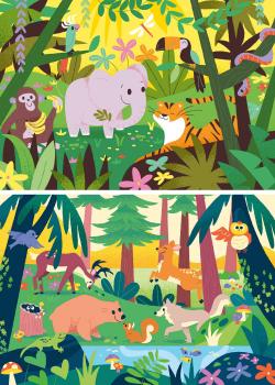 Preview: 2 x 12 Teile Ravensburger Kinder Puzzle Freundliche Tierfreunde 12004257