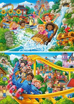 Preview: 2 x 24 Teile Ravensburger Kinder Puzzle Vergnügungspark 12004258