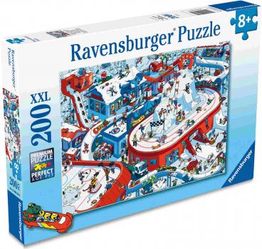 Preview: 200 Teile Ravensburger Kinder Puzzle XXL Trubel im Winterdorf 12004265