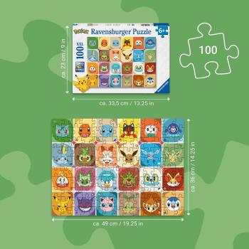 Preview: 100 Teile Ravensburger Kinder Puzzle XXL Pokémon Gesichter 12004320