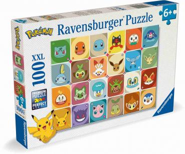 Preview: 100 Teile Ravensburger Kinder Puzzle XXL Pokémon Gesichter 12004320