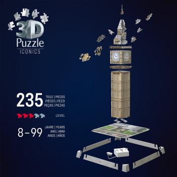 216 Teile Ravensburger 3D Puzzle Iconics Bauwerk Big Ben mit Licht 12008025