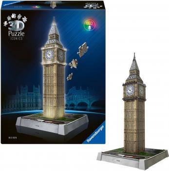 216 Teile Ravensburger 3D Puzzle Iconics Bauwerk Big Ben mit Licht 12008025