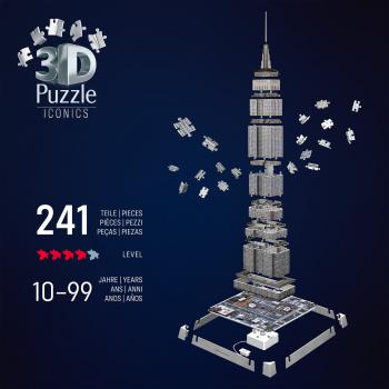 216 Teile Ravensburger 3D Puzzle Iconics Bauwerk Empire State Building mit Licht 12008026
