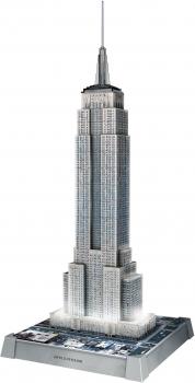 216 Teile Ravensburger 3D Puzzle Iconics Bauwerk Empire State Building mit Licht 12008026