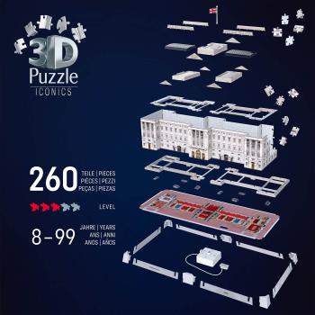 216 Teile Ravensburger 3D Puzzle Iconics Bauwerk Buckingham Palace mit Licht 12008031