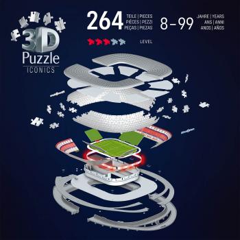 216 Teile Ravensburger 3D Puzzle Iconics Bauwerk Allianz Arena mit Licht 12008033