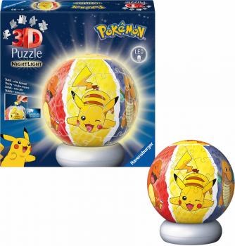 Preview: 72 Teile Ravensburger 3D Puzzle Ball Nachtlicht Pokémon 12008053