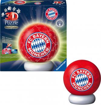 Preview: 72 Teile Ravensburger 3D Puzzle Ball Nachtlicht FC Bayern München 12008056