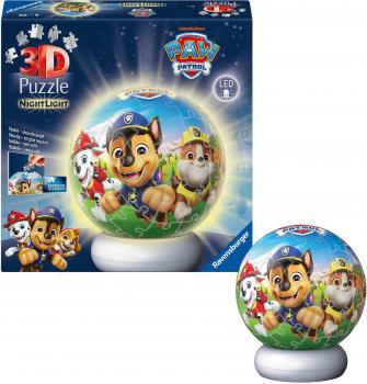 Preview: 72 Teile Ravensburger 3D Puzzle Ball Nachtlicht Paw Patrol 12008057