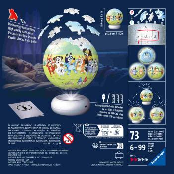 Preview: 72 Teile Ravensburger 3D Puzzle Ball Nachtlicht Bluey 12008060