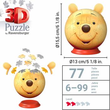 72 Teile Ravensburger 3D Puzzle Ball Disney Winnie Puuh mit Ohren 12008070