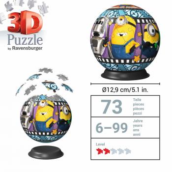 72 Teile Ravensburger 3D Puzzle Ball Minions 3 12008079