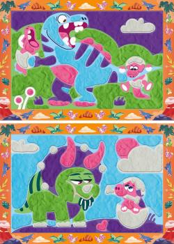 Preview: Ravensburger Kneten nach Zahlen CREART Kontur Freche Dinos 12023162