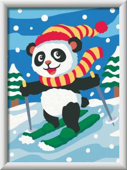 Preview: Ravensburger Malen nach Zahlen CREART Serie D Skifahrender Panda 12023184 12023184