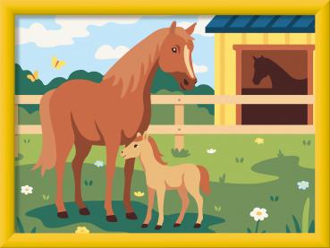 Preview: Ravensburger Malen nach Zahlen CREART Serie D Pferde Pferdemama und Fohlen 12023187 12023187