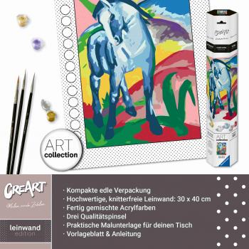 Ravensburger Malen nach Zahlen CREART CANVAS Collection Leinwand Blaues Pferd Franz Marc 12023205