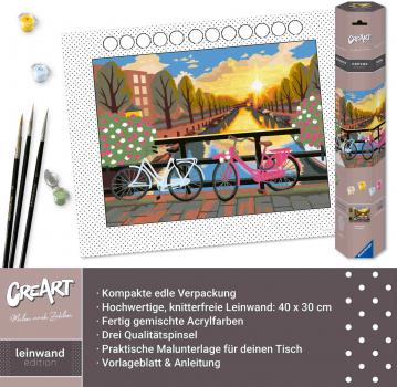 Ravensburger Malen nach Zahlen CREART CANVAS Leinwand Amsterdam zum Sonnenuntergang 12023209