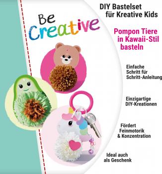 Ravensburger Creation kreative Grundtechniken BeCreative Midi Pompons Kawaii 12028010