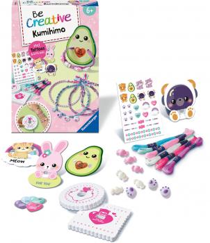 Preview: Ravensburger Creation kreative Grundtechnik Freundschaftsbändchen Kumihimo & Tattoos Kawaii 12028011
