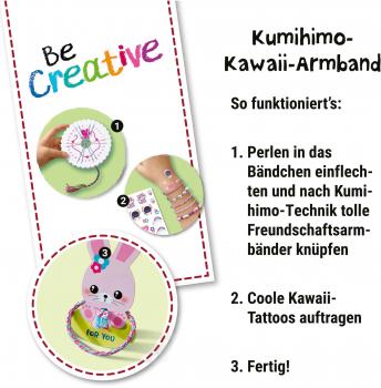 Ravensburger Creation kreative Grundtechnik Freundschaftsbändchen Kumihimo & Tattoos Kawaii 12028011
