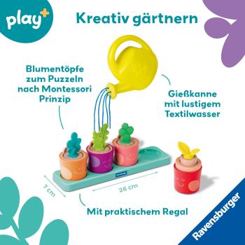 Ravensburger Kleinkindwelt Motorikspielzeug Play+ Puzzle- Spiel-Set Meine kleinen Pflanzen 12034063