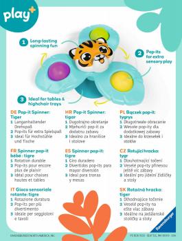 Preview: Ravensburger Kleinkindwelt Motorikspielzeug Play+ Spin & Pop: Baby-Fidget-Spinner Tiger 12034080
