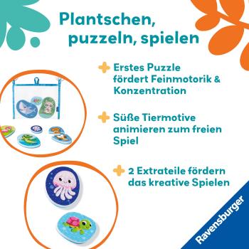 Ravensburger Kleinkindwelt Badewannenspielzeug Play+ Mein erstes Bade-Puzzle Tiere 12034120