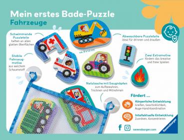 Ravensburger Kleinkindwelt Badewannenspielzeug Play+ Mein erstes Bade-Puzzle Fahrzeuge 12034121