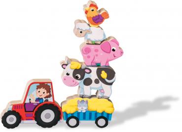 Ravensburger Kleinkindwelt Motorikspielzeug Play+ Magnetisches Holz-Zähl-Puzzle Bauernhof 12034123