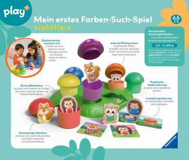 Preview: Ravensburger Kleinkindwelt Motorikspielzeug Play+ Mein erstes Farben-Suchspiel Waldtiere 12034124