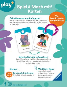 Preview: Ravensburger Kleinkindwelt Motorikspielzeug Play+ Karten Du bist toll, so wie du bist 12034154