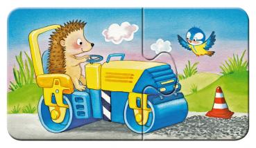 9 x 2 Teile Ravensburger Kinder Puzzle my first puzzles Tierische Baustelle 03074