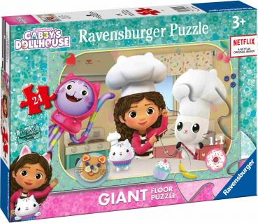 Preview: 24 Teile Ravensburger Kinder Puzzle Giant Floor Puzzle Bodenpuzzle Gabby's Kochkünste 03178