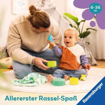 Ravensburger Babywelt Motorikspielzeuge Play+ Baby-Stapel-Puzzle Vogelnest 04857