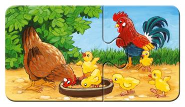 9 x 2 Teile Ravensburger Kinder Puzzle my first puzzles Tierfamilien auf dem Bauernhof 05072