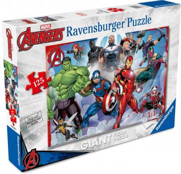 Preview: 125 Teile Ravensburger Kinder Puzzle Bodenpuzzle Marvel Avengers Starke Avengers 05643