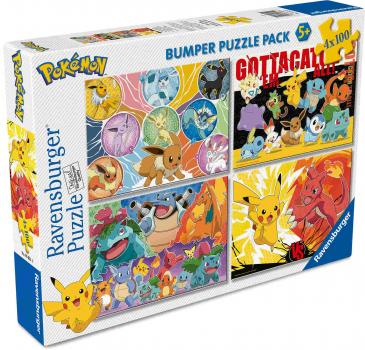 Preview: 4 x 100 Teile Ravensburger Kinder Puzzle Pokémon-Kumpels 05651