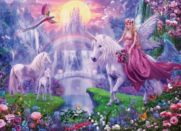 Preview: 4 x 100 Teile Ravensburger Kinder Puzzle Magische Einhörner 05654