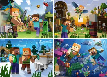 Preview: 4 x 100 Teile Ravensburger Kinder Puzzle Biome erforschen 05716